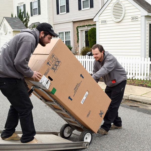 unloading water heater from truck